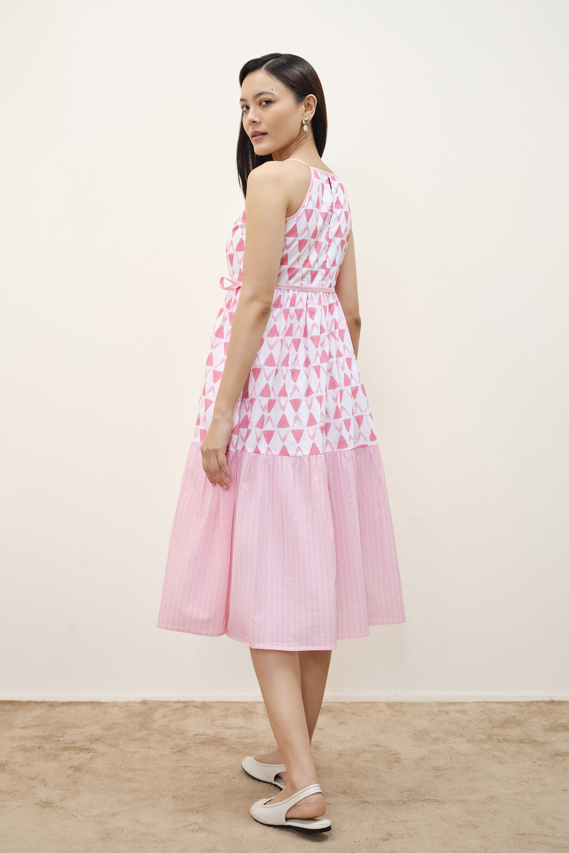 Imelda Pink Cotton Midi Dress, Pink, image 6